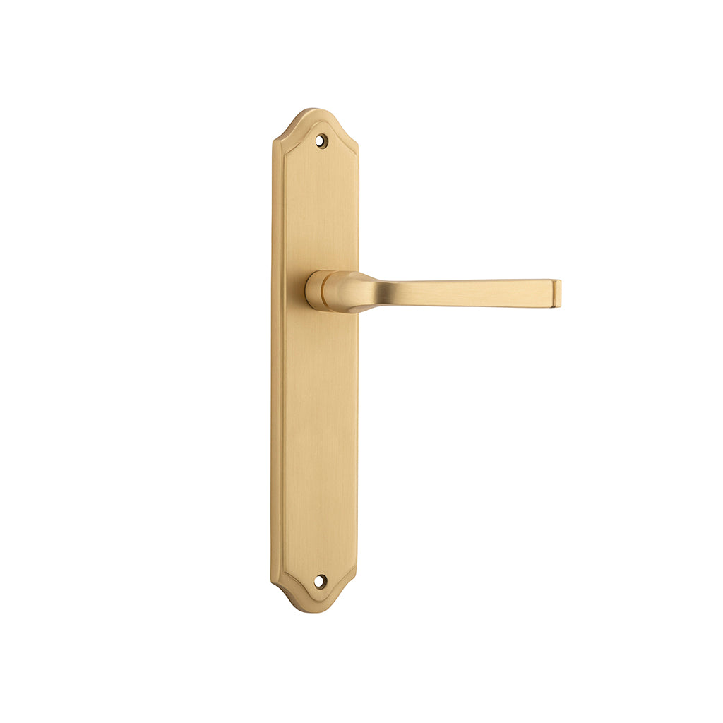Annecy Lever - Shouldered Backplate Brushed Brass / Passage / Lever Set Only
