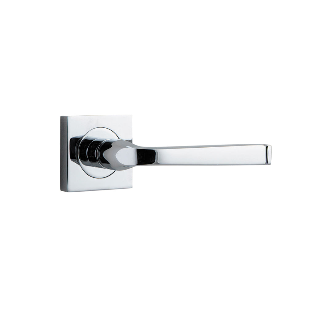 Annecy Lever - Square Rose Polished Chrome / Passage / Lever Set Only
