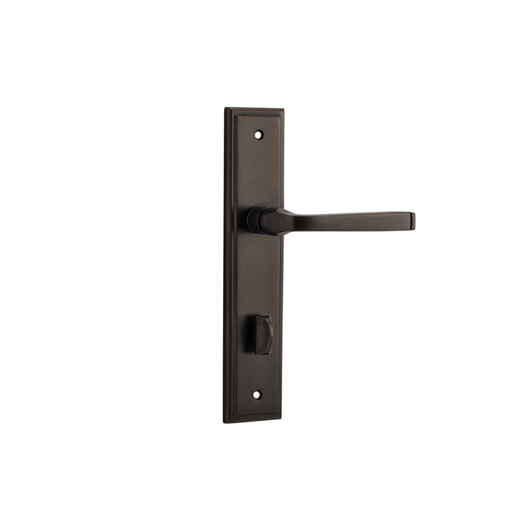 Annecy Lever - Stepped Backplate Signature Brass / Privacy / Lever Set Only