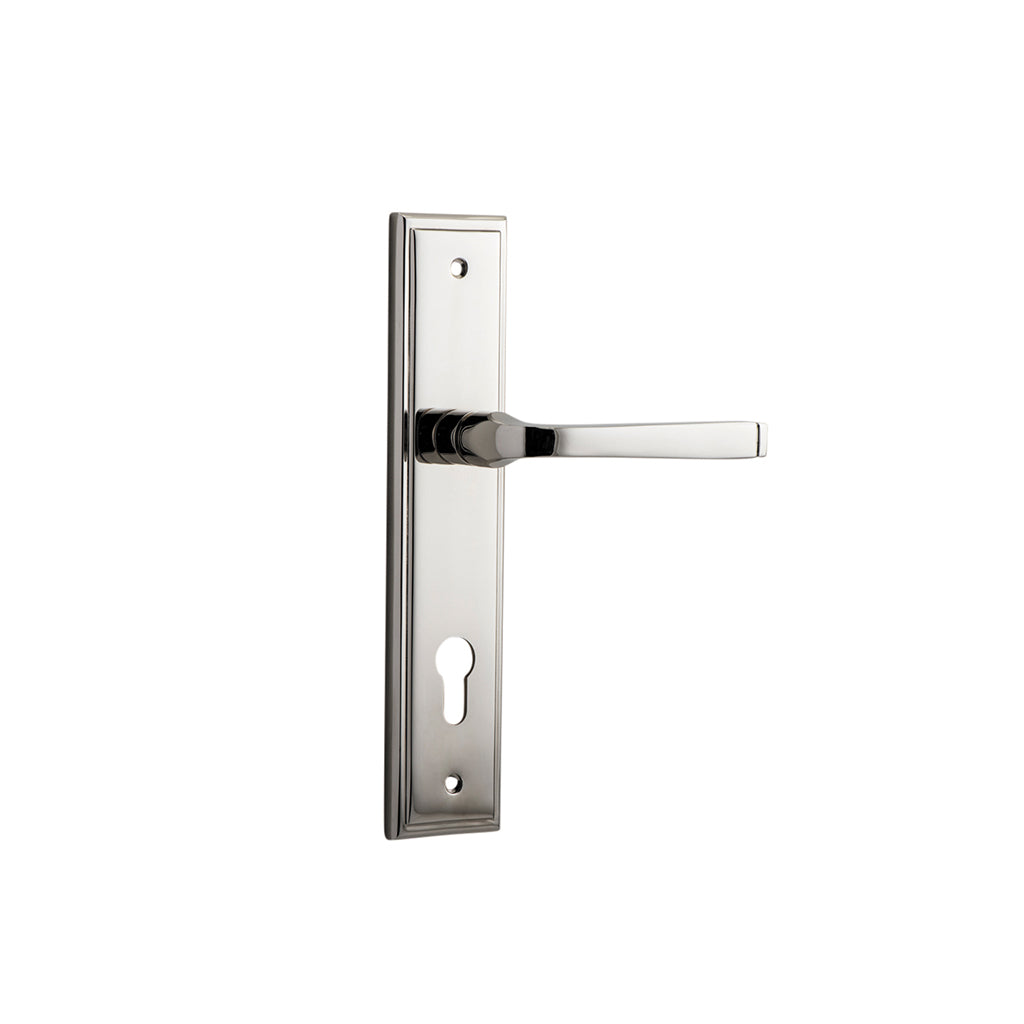 Annecy Lever - Stepped Backplate Polished Nickel / Entrance / Lever Set Only