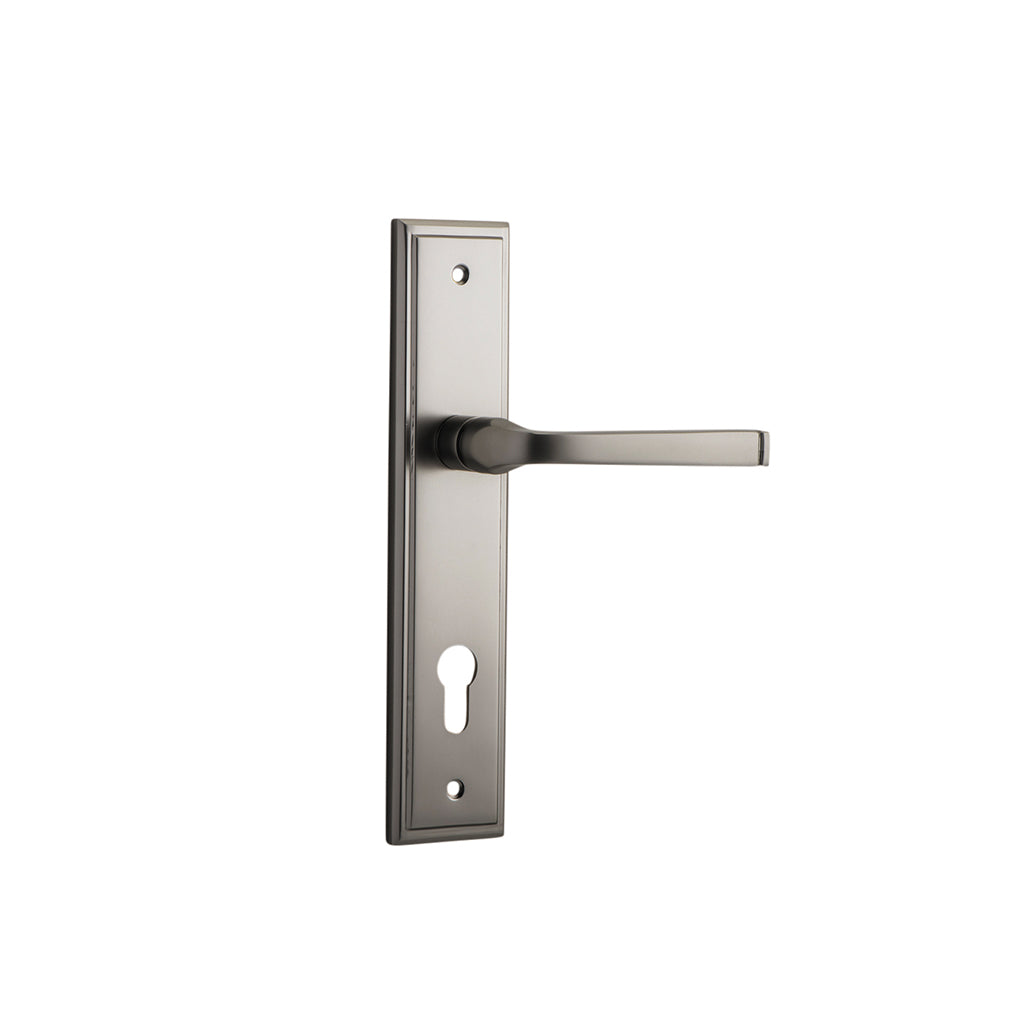 Annecy Lever - Stepped Backplate Satin Nickel / Entrance / Lever Set Only