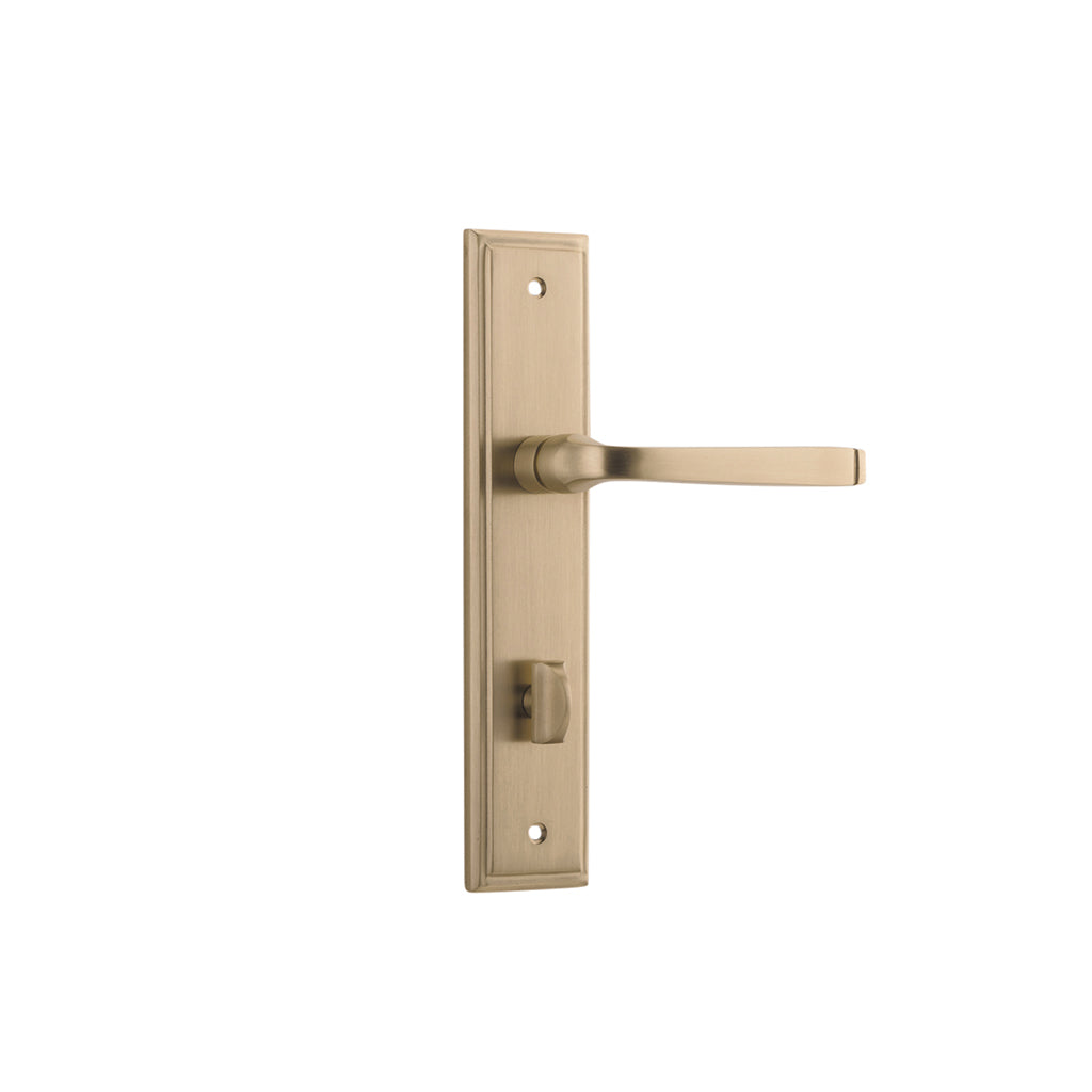Annecy Lever - Stepped Backplate Brushed Brass / Privacy / Lever Set Only