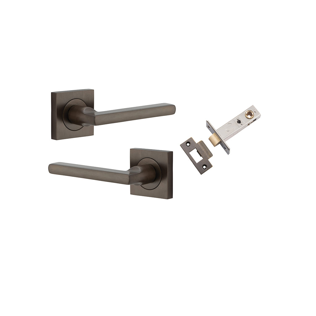 Baltimore Lever - Square Rose Signature Brass / Passage / Passage Kit