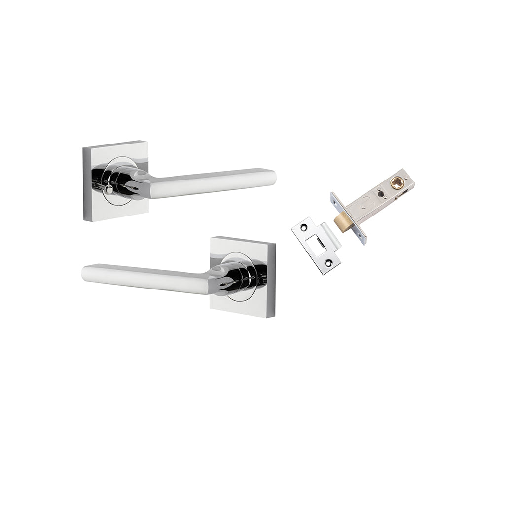 Baltimore Lever - Square Rose Polished Chrome / Privacy / Inbuilt Privacy Kit