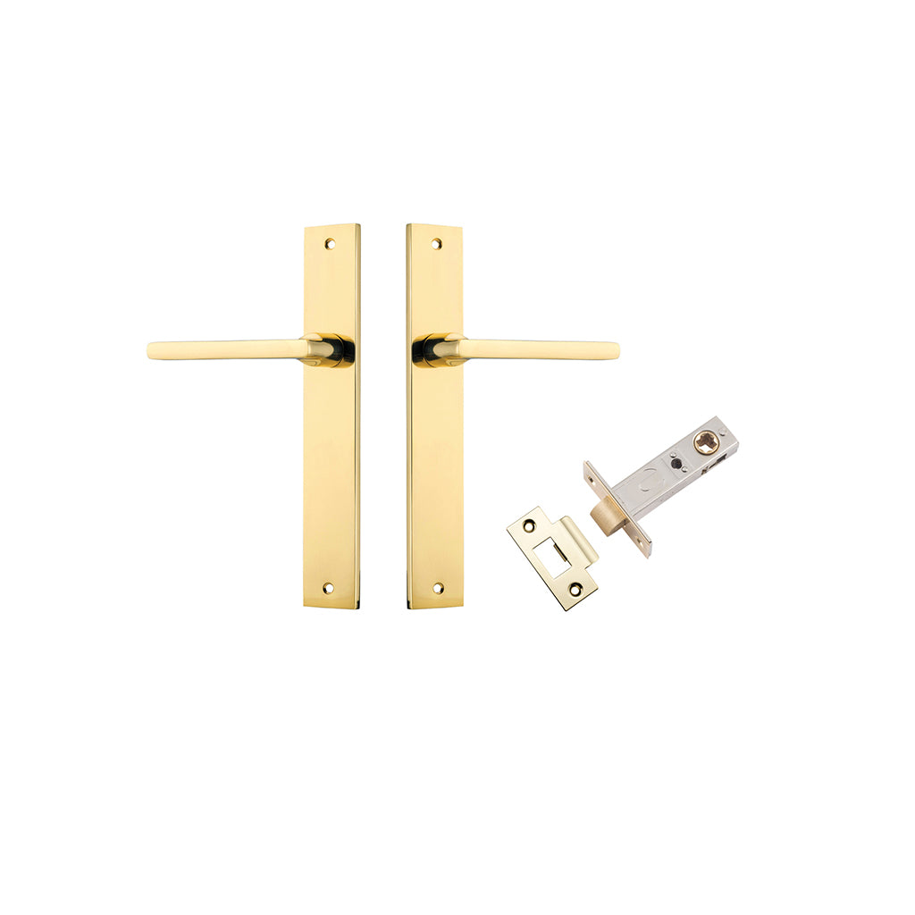 Baltimore Lever - Rectangular Backplate Polished Brass / Passage / Passage Kit
