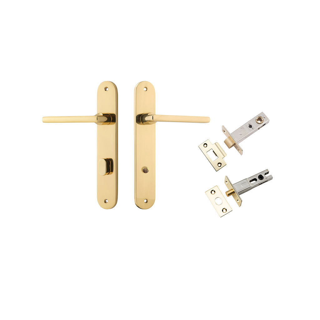 Baltimore Lever - Oval Backplate Polished Brass / Privacy / Separate Privacy Kit