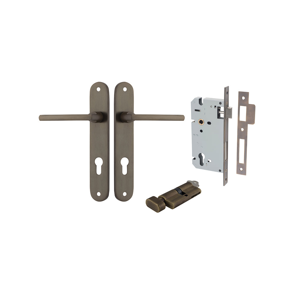 Baltimore Lever - Oval Backplate Signature Brass / Entrance / Entrance Kit (Key-Thumb)