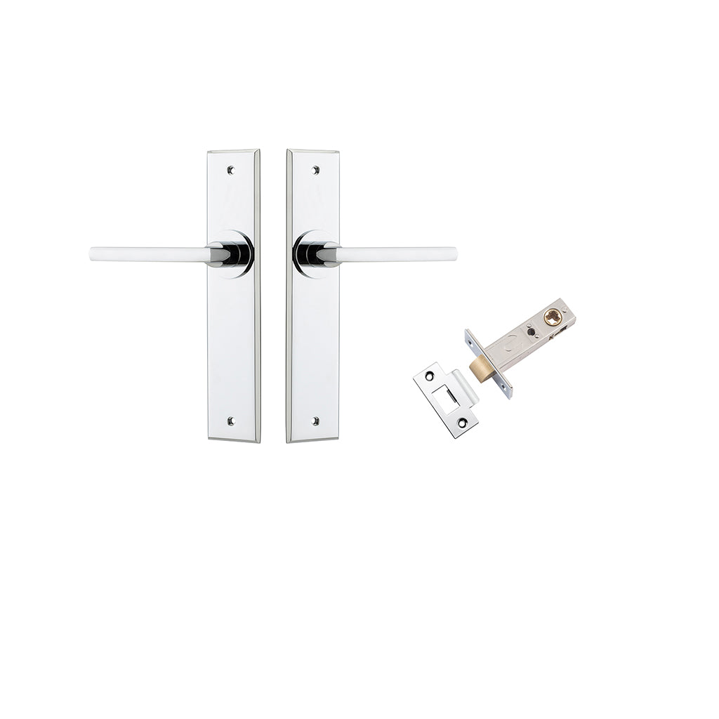 Baltimore Lever - Chamfered Backplate Polished Chrome / Passage / Passage Kit