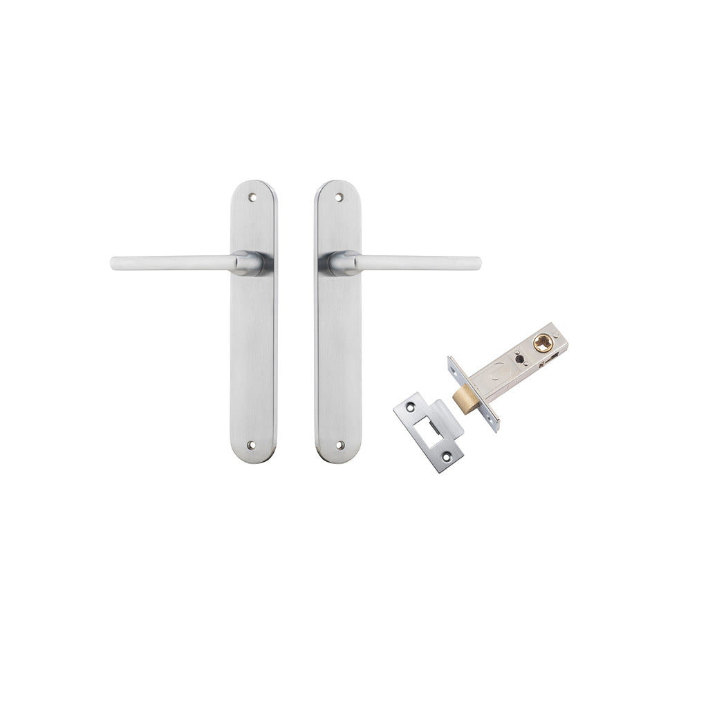 Baltimore Lever - Oval Backplate Brushed Chrome / Passage / Passage Kit