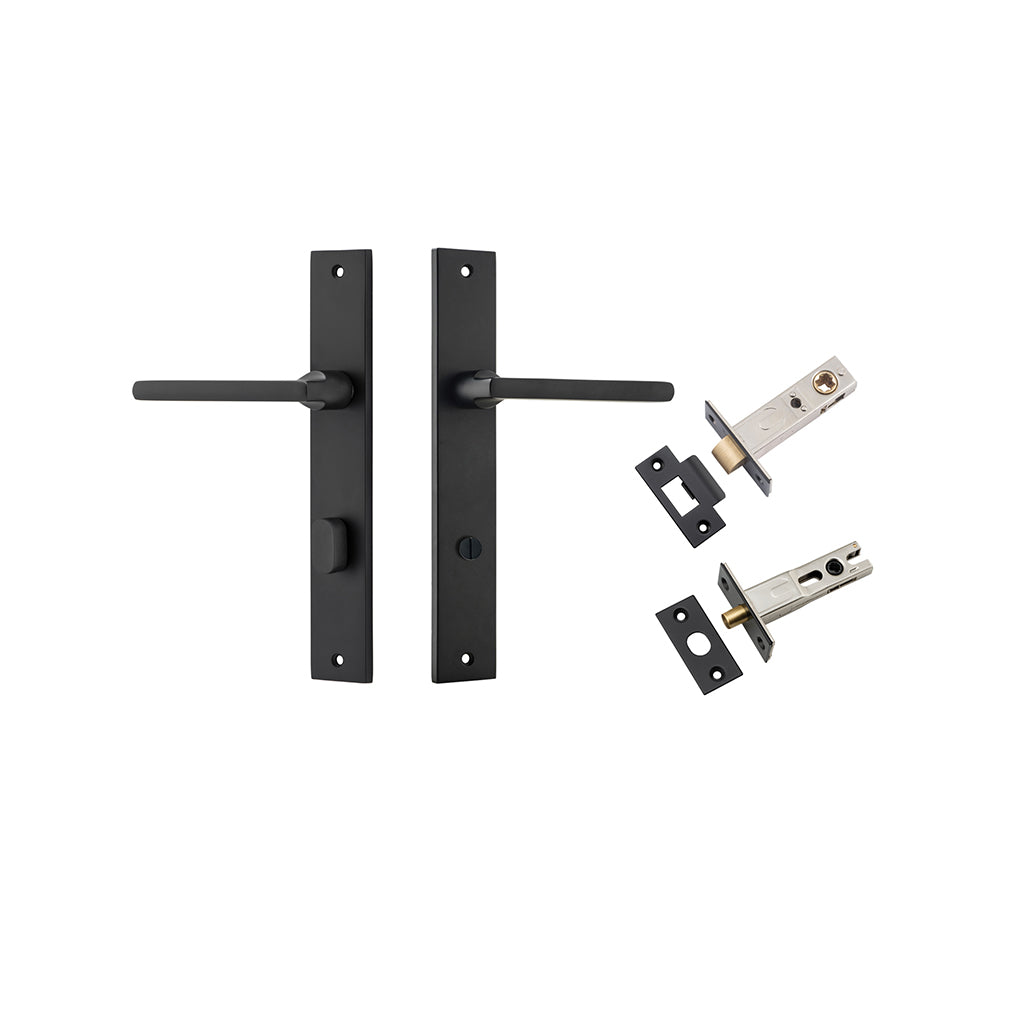 Baltimore Lever - Rectangular Backplate Matt Black / Privacy / Separate Privacy Kit
