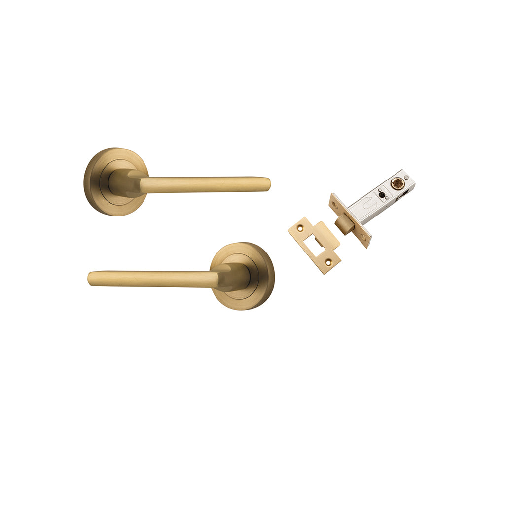 Baltimore Lever - Round Rose Brushed Brass / Passage / Passage Kit