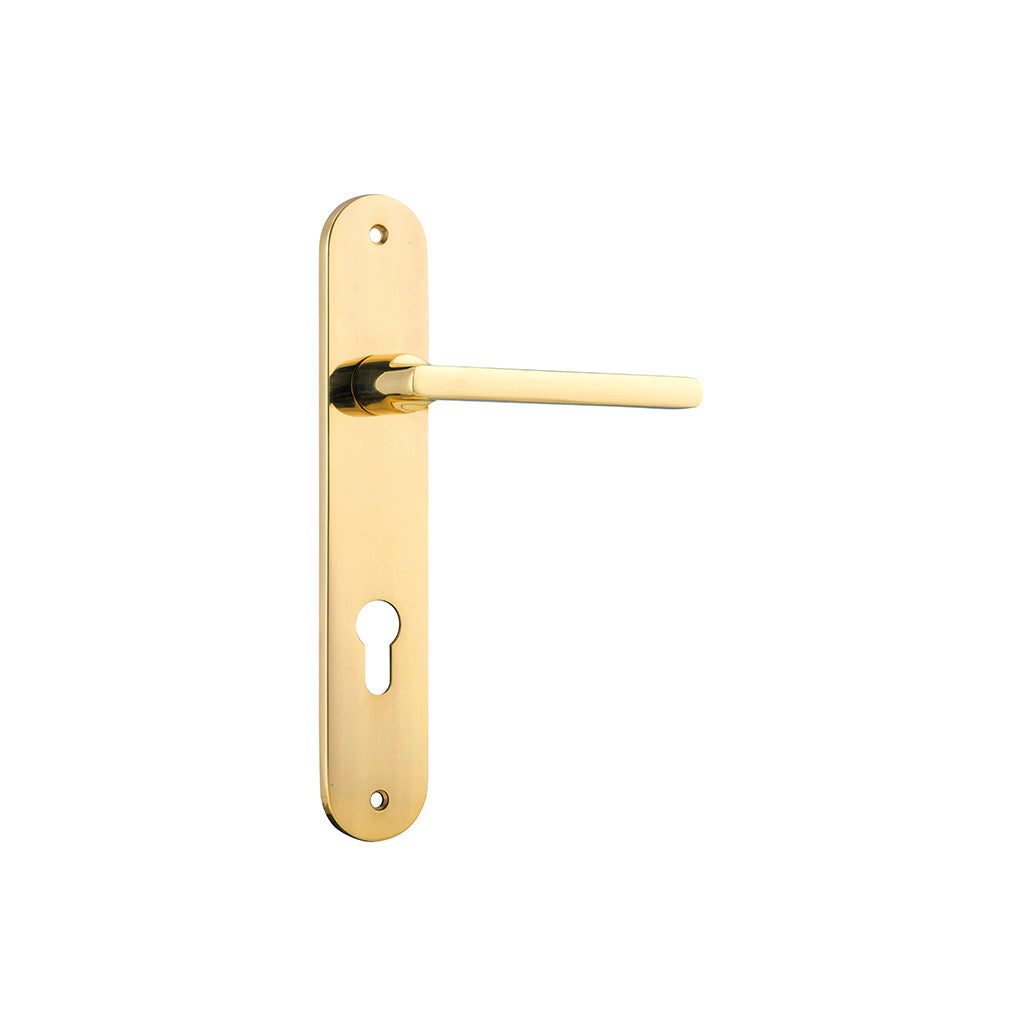Baltimore Lever - Oval Backplate Polished Brass / Entrance / Lever Set Only