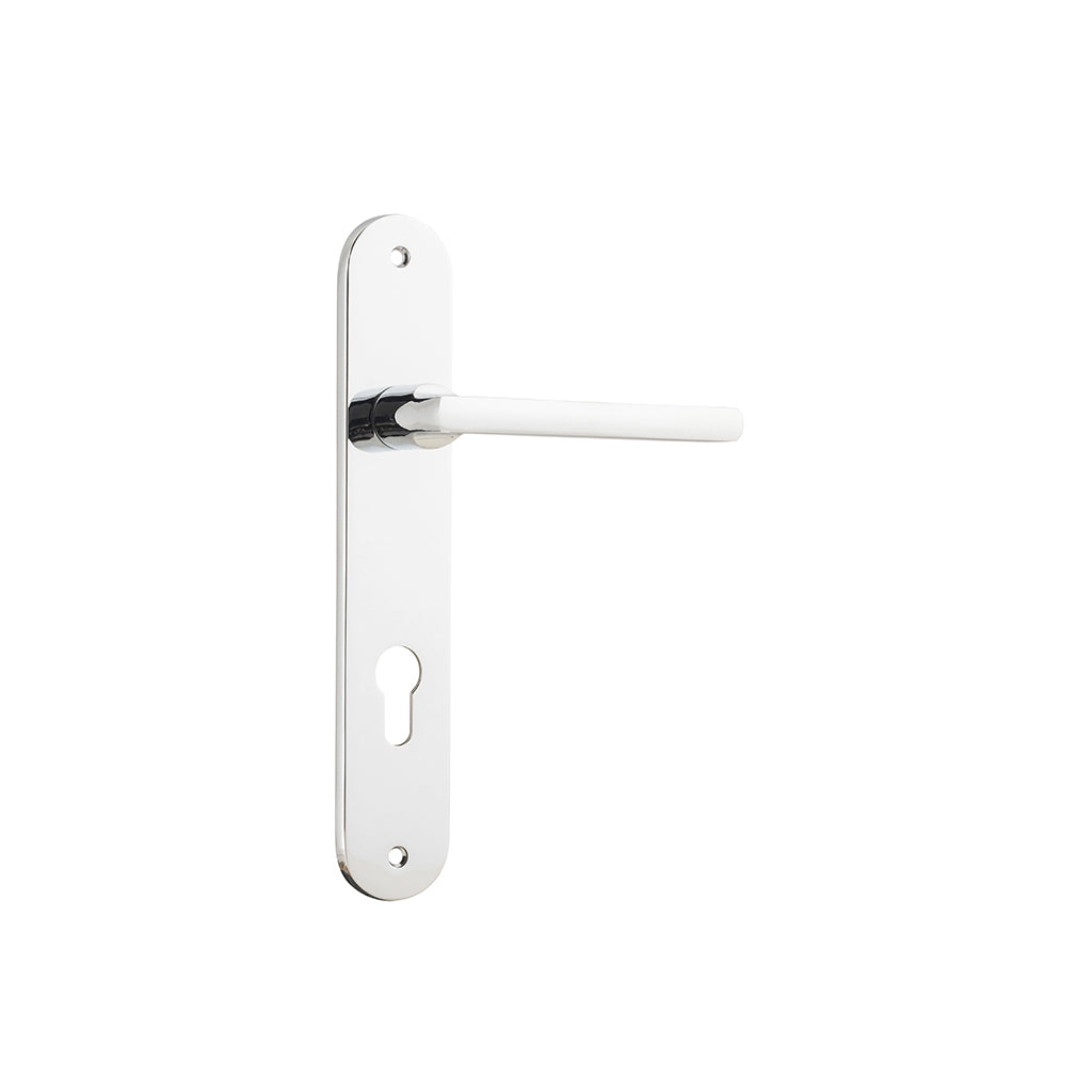 Baltimore Lever - Oval Backplate Polished Chrome / Entrance / Lever Set Only