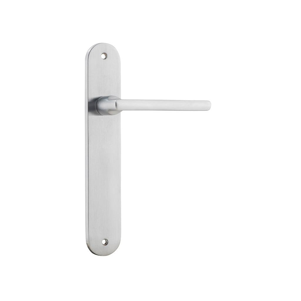 Baltimore Lever - Oval Backplate Brushed Chrome / Passage / Lever Set Only