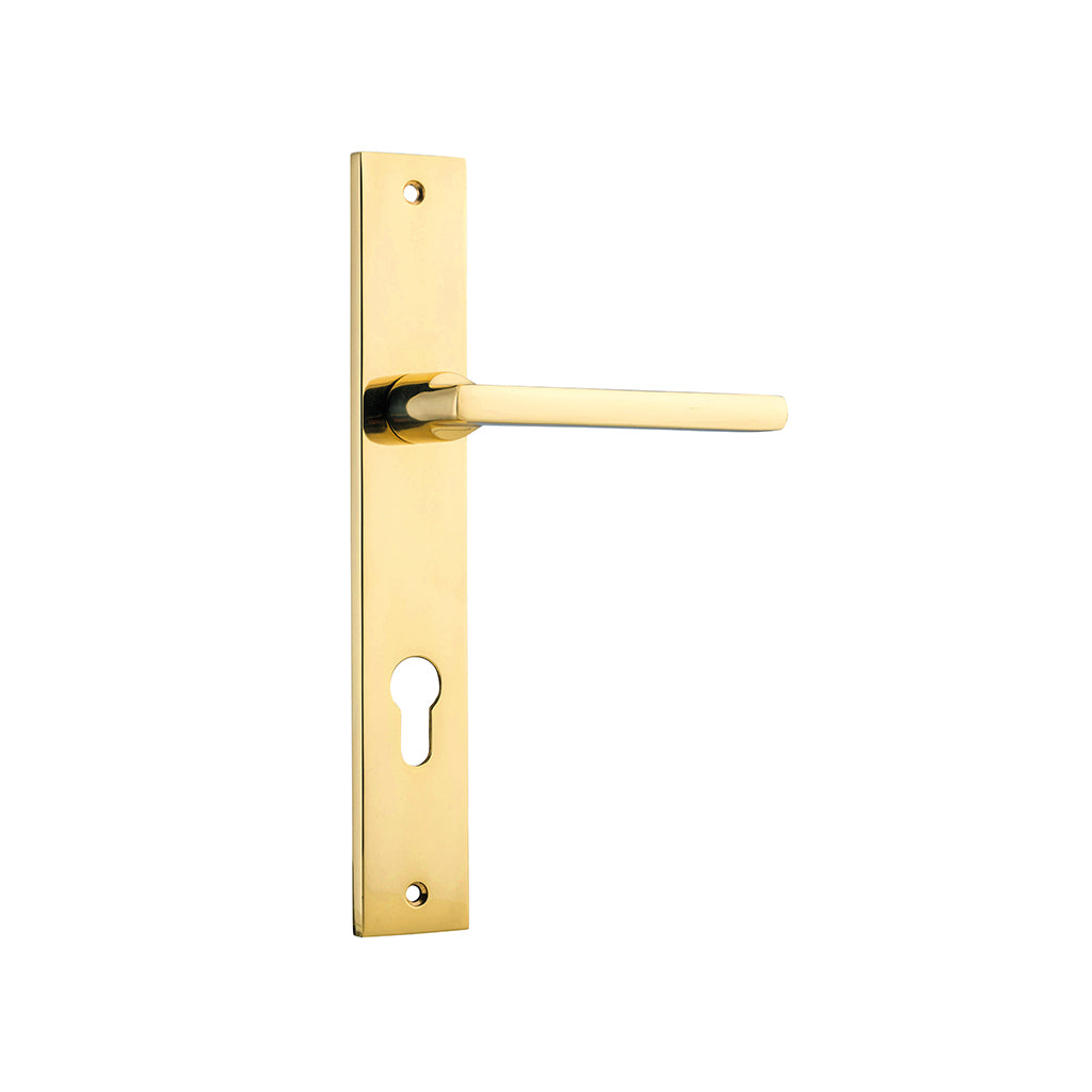 Baltimore Lever - Rectangular Backplate Polished Brass / Entrance / Lever Set Only