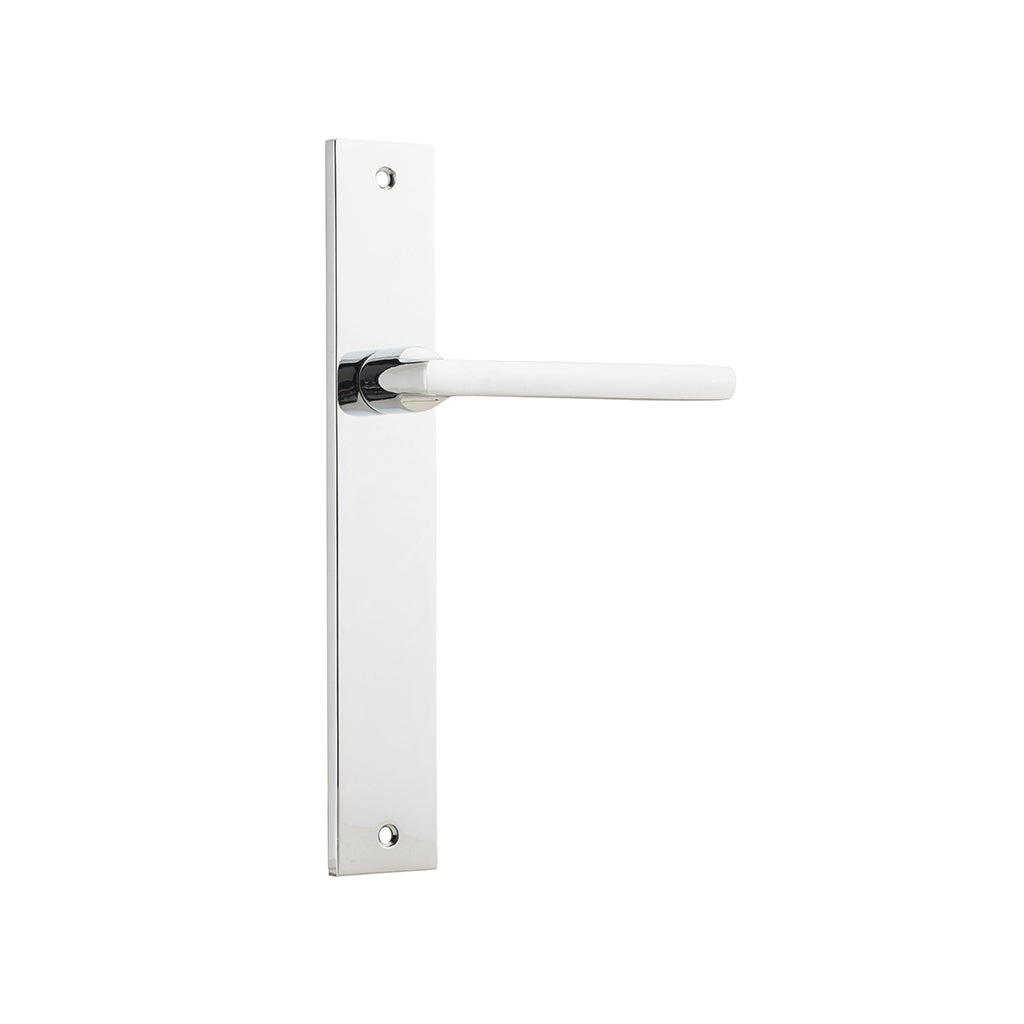 Baltimore Lever - Rectangular Backplate Polished Chrome / Passage / Lever Set Only
