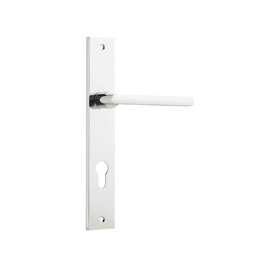 Baltimore Lever - Rectangular Backplate Polished Chrome / Entrance / Lever Set Only