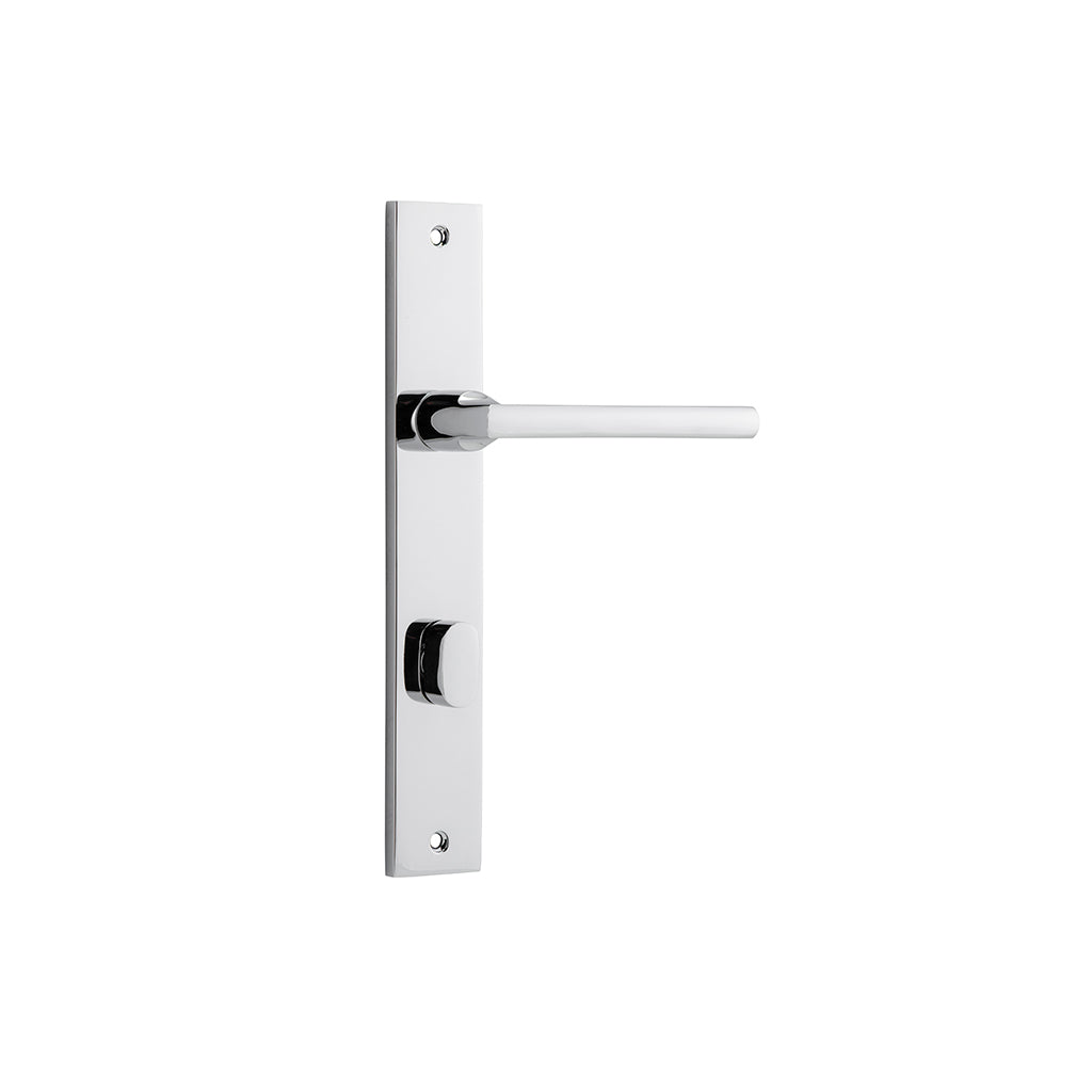 Baltimore Lever - Rectangular Backplate Polished Chrome / Privacy / Lever Set Only