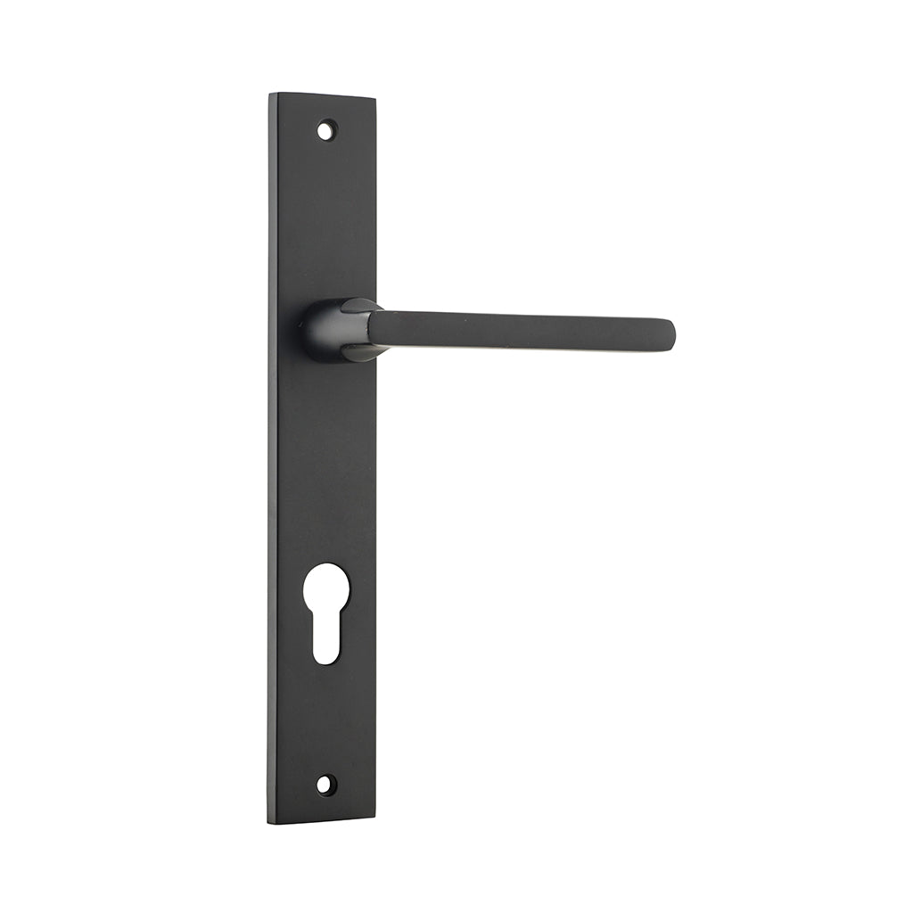Baltimore Lever - Rectangular Backplate Matt Black / Entrance / Lever Set Only