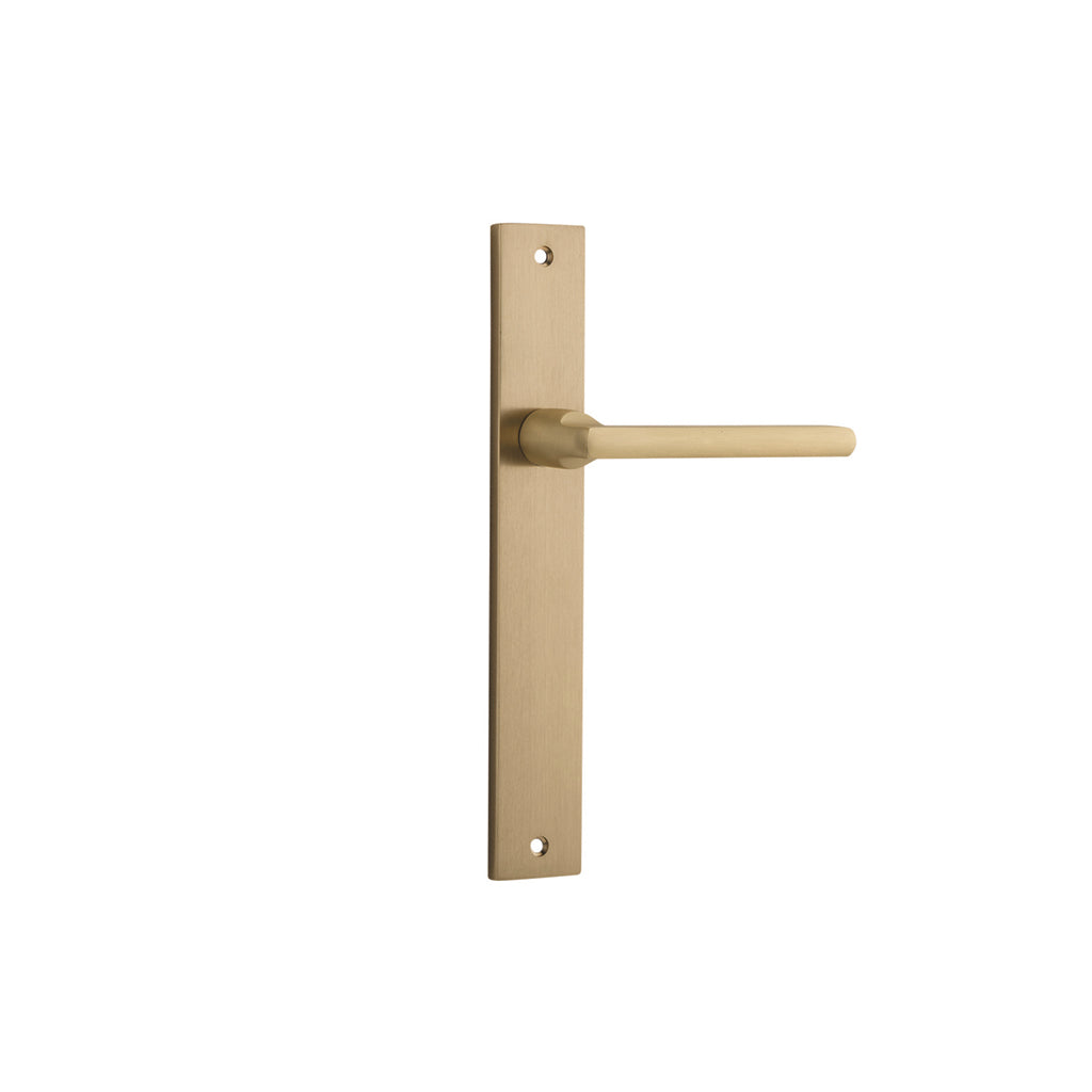 Baltimore Lever - Rectangular Backplate Brushed Brass / Passage / Lever Set Only
