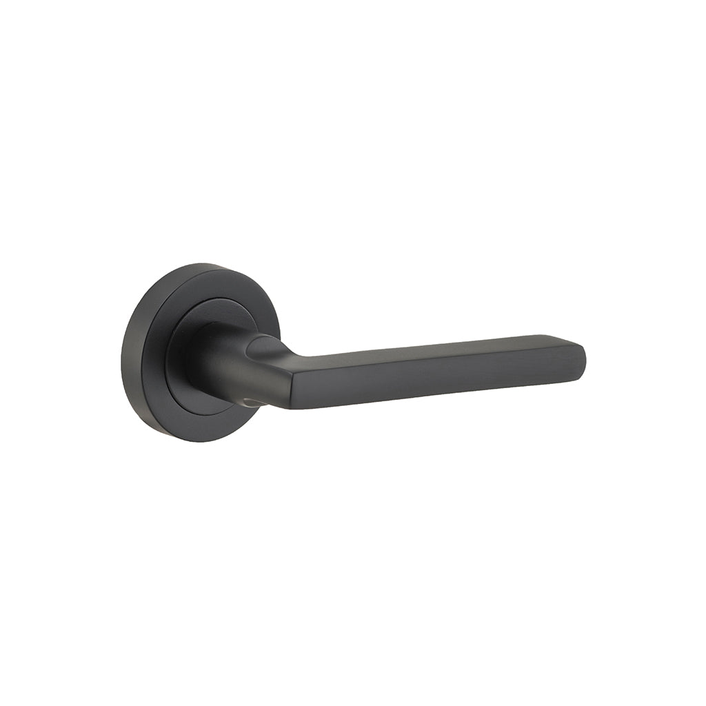 Baltimore Lever - Round Rose Matt Black / Passage / Lever Set Only