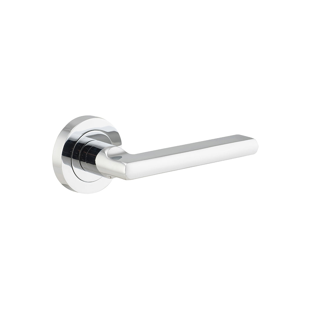 Baltimore Lever - Round Rose Polished Chrome / Passage / Lever Set Only