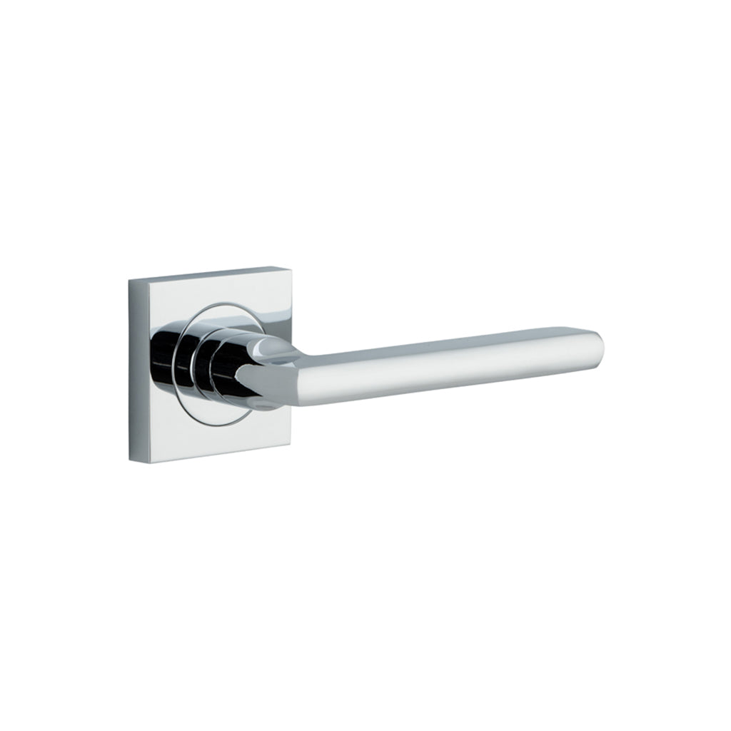 Baltimore Lever - Square Rose Polished Chrome / Passage / Lever Set Only