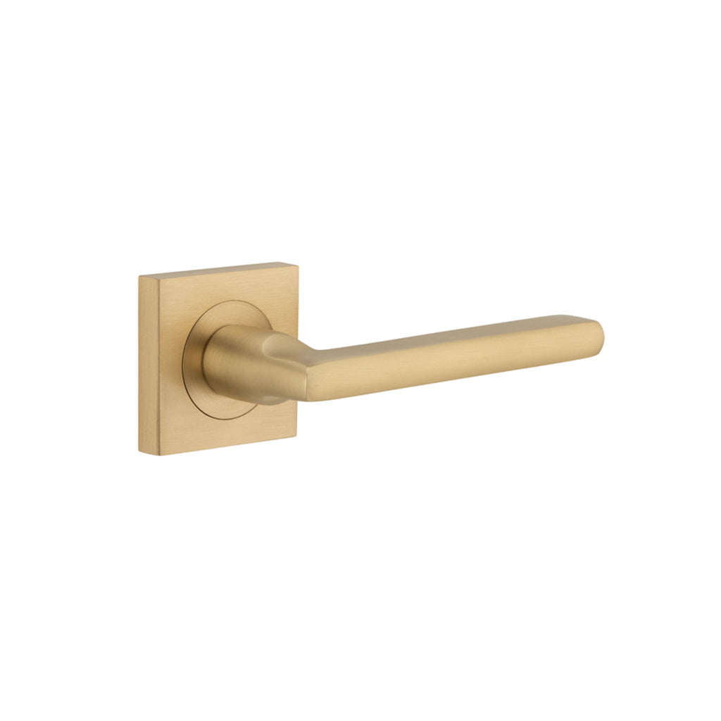Baltimore Lever - Square Rose Brushed Brass / Passage / Lever Set Only