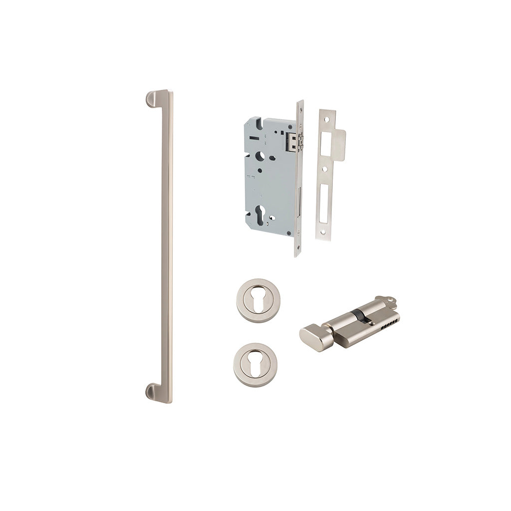 Baltimore Pull Handle Satin Nickel / 600mm / Entrance Kit (Key-Thumb)