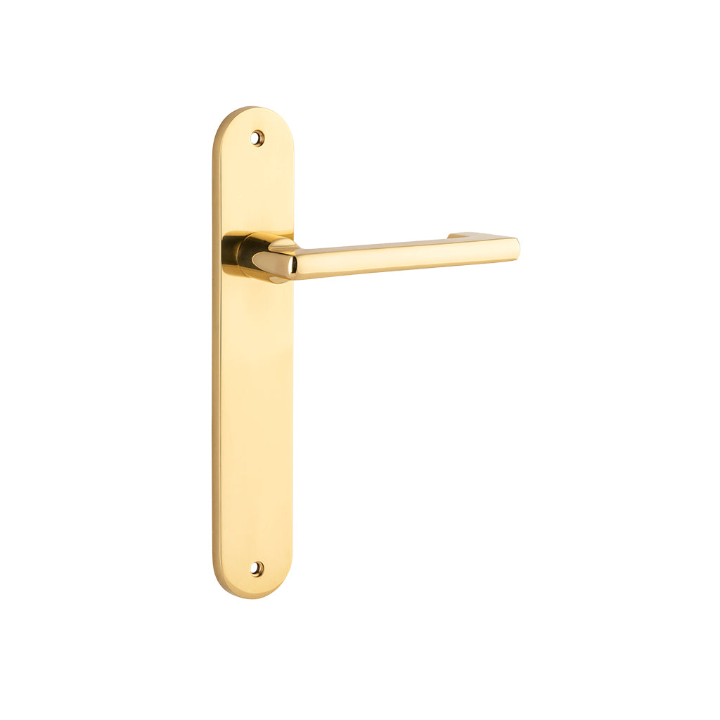 Baltimore Return Lever - Oval Backplate Polished Brass / Passage / Lever Set Only
