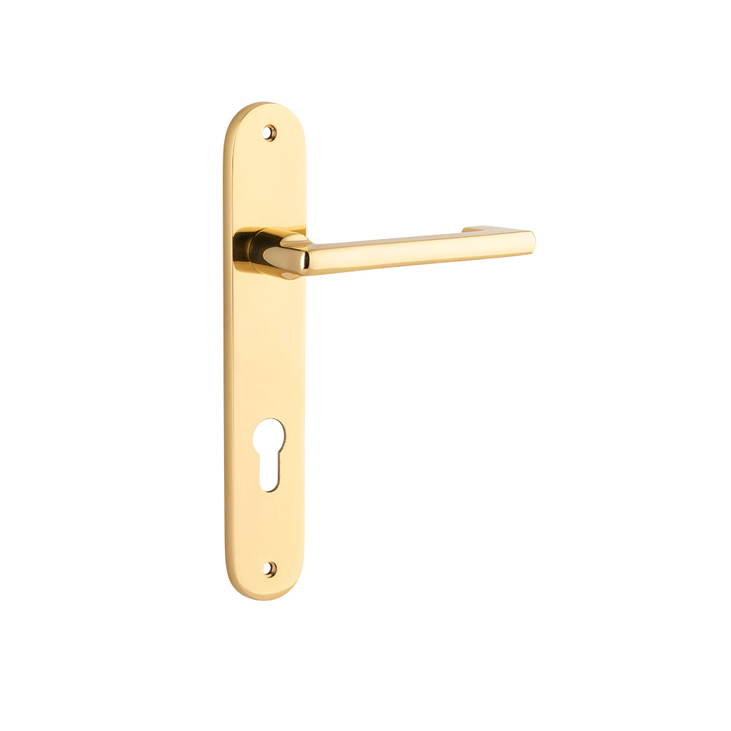 Baltimore Return Lever - Oval Backplate Polished Brass / Entrance / Lever Set Only