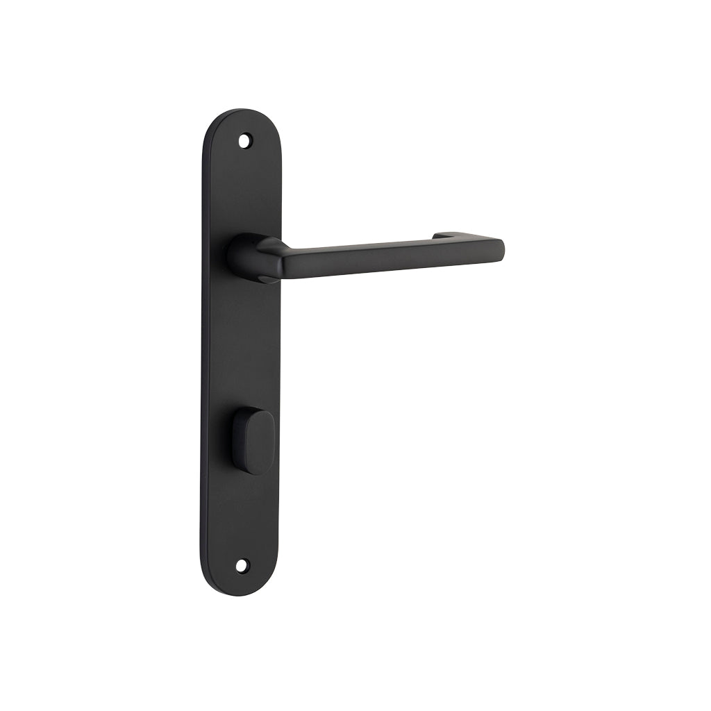 Baltimore Return Lever - Oval Backplate Matt Black / Privacy / Lever Set Only