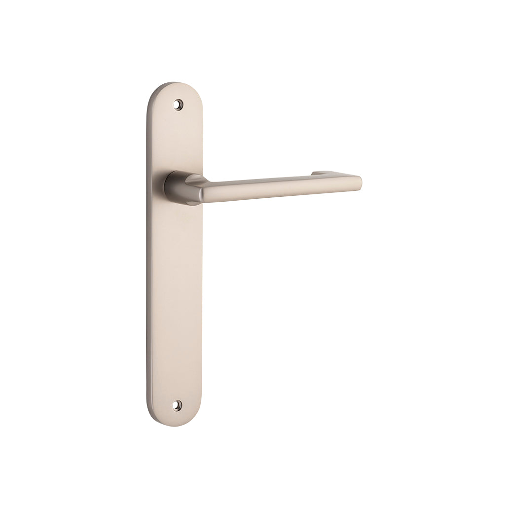 Baltimore Return Lever - Oval Backplate Satin Nickel / Passage / Lever Set Only