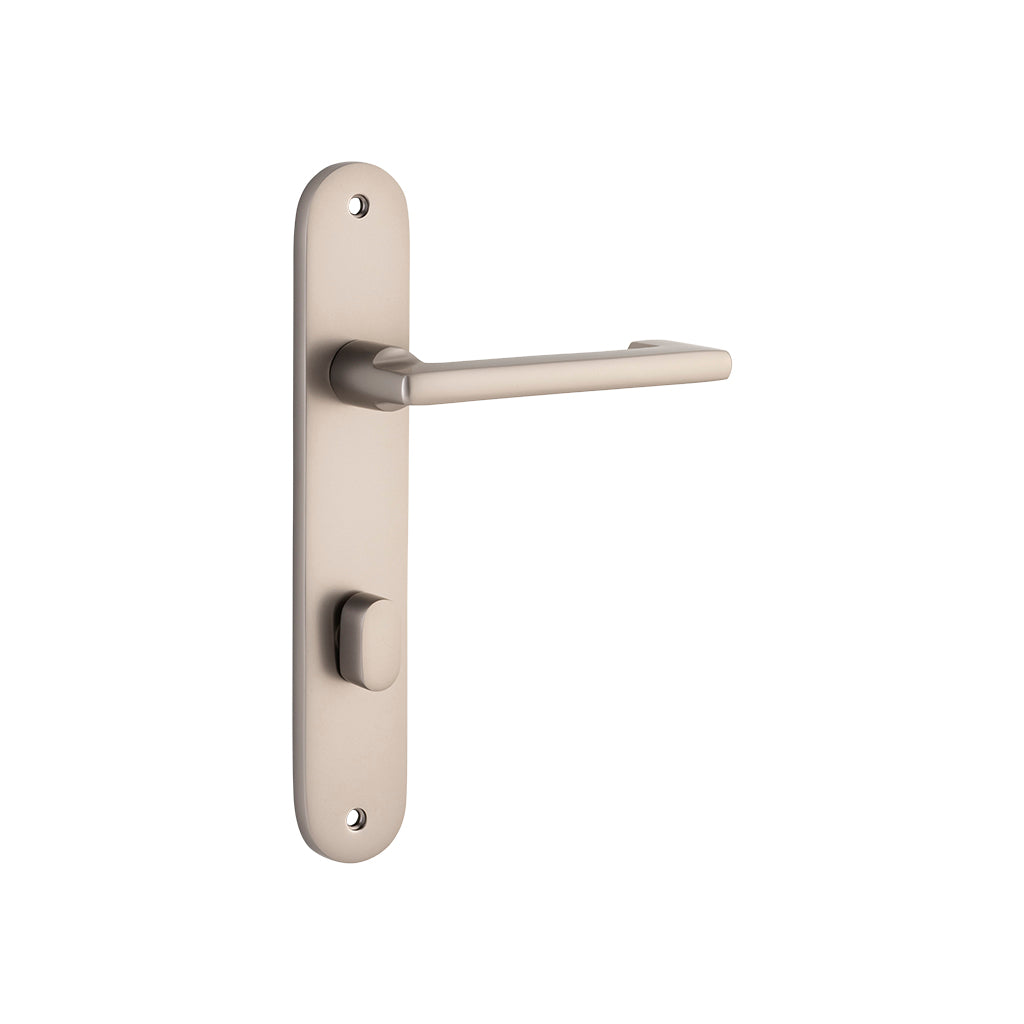 Baltimore Return Lever - Oval Backplate Satin Nickel / Privacy / Lever Set Only