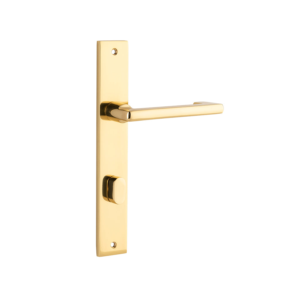 Baltimore Return Lever - Rectangular Backplate Polished Brass / Privacy / Lever Set Only