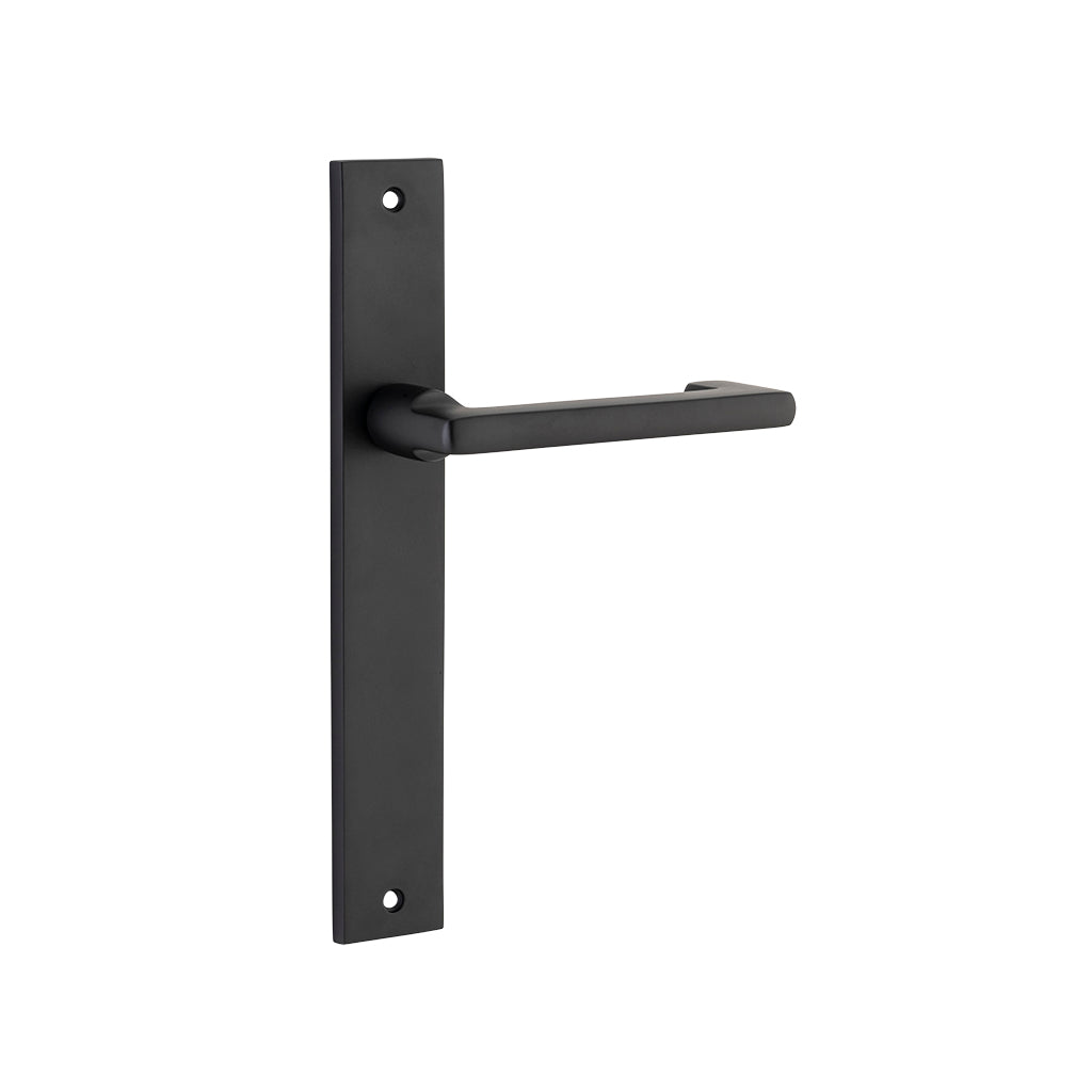 Baltimore Return Lever - Rectangular Backplate Matt Black / Passage / Lever Set Only