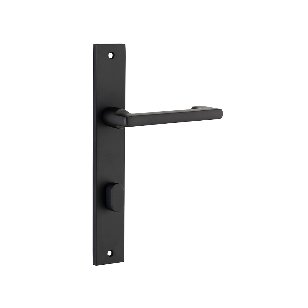 Baltimore Return Lever - Rectangular Backplate Matt Black / Privacy / Lever Set Only