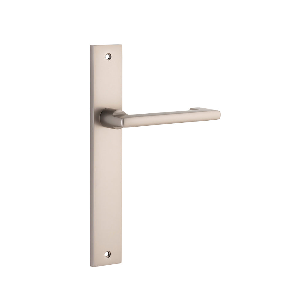 Baltimore Return Lever - Rectangular Backplate Satin Nickel / Passage / Lever Set Only