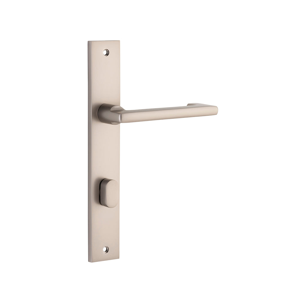 Baltimore Return Lever - Rectangular Backplate Satin Nickel / Privacy / Lever Set Only