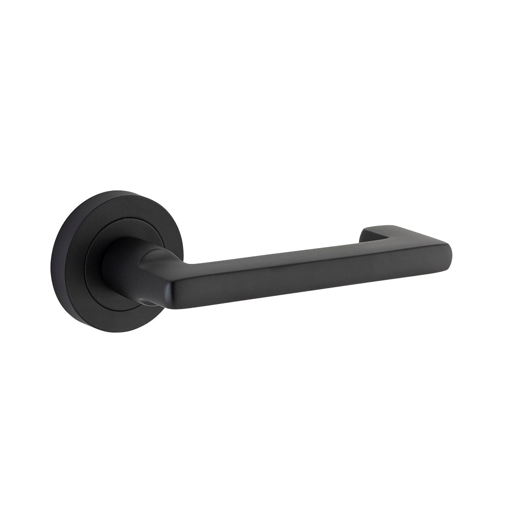 Baltimore Return Lever - Round Rose Matt Black / Passage / Lever Set Only