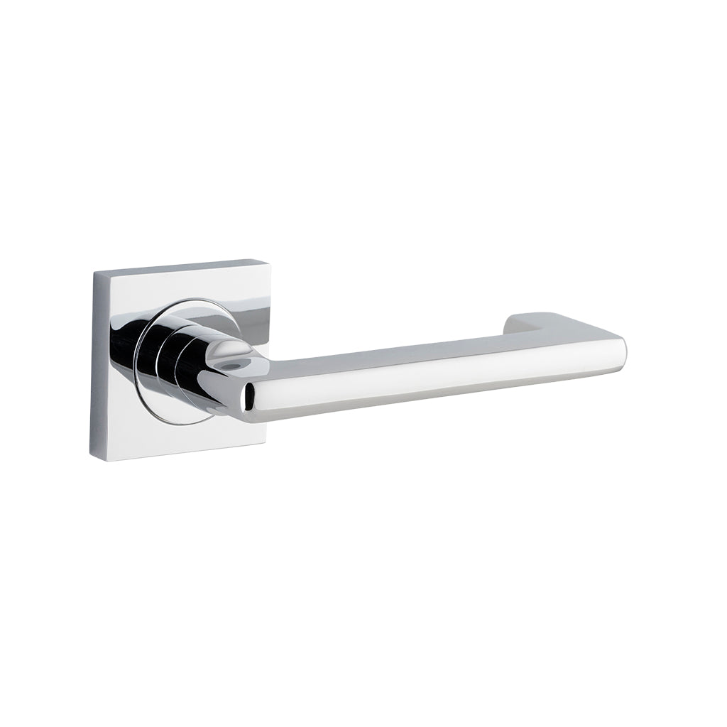 Baltimore Return Lever - Square Rose Polished Chrome / Passage / Lever Set Only