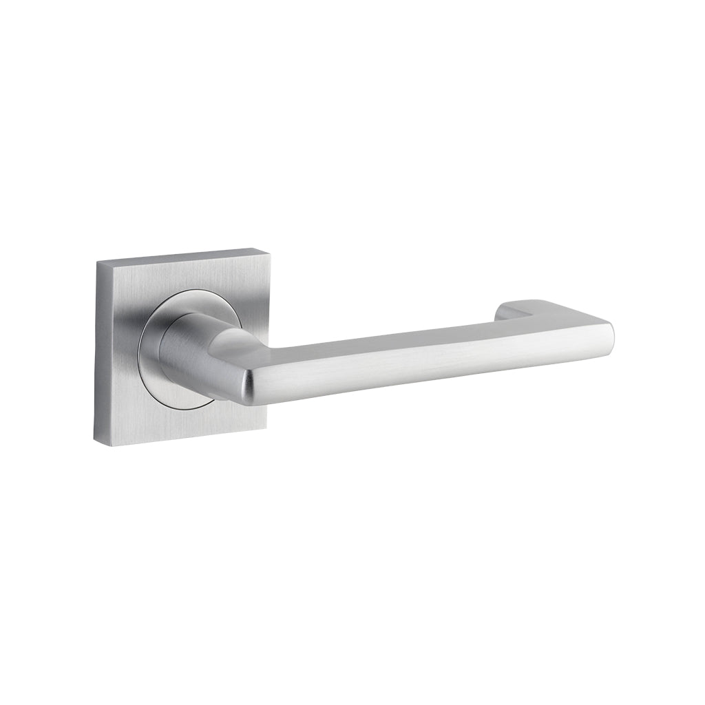 Baltimore Return Lever - Square Rose Brushed Chrome / Passage / Lever Set Only