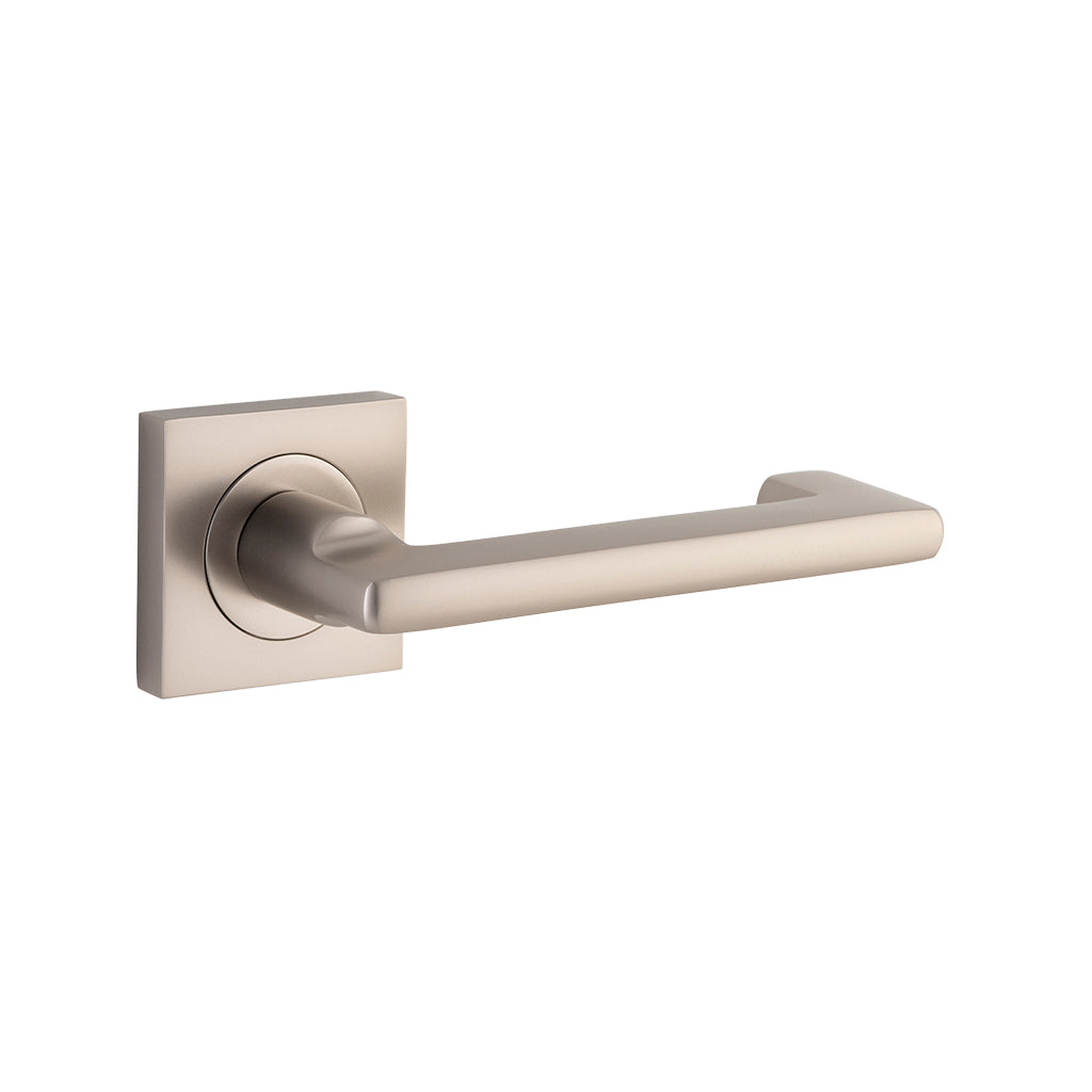 Baltimore Return Lever - Square Rose Satin Nickel / Passage / Lever Set Only