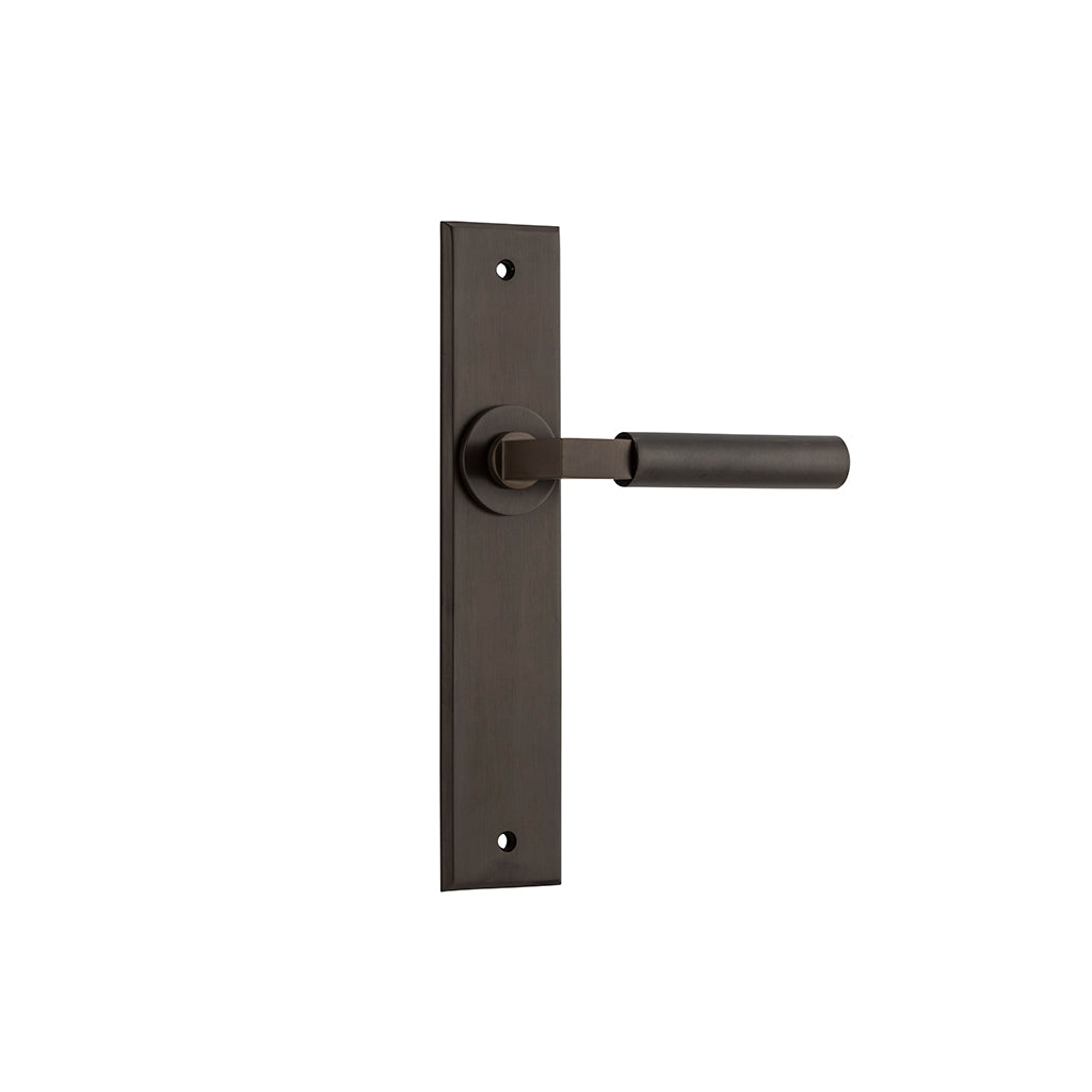 Berlin Lever - Chamfered Backplate Signature Brass / Passage / Lever Set Only