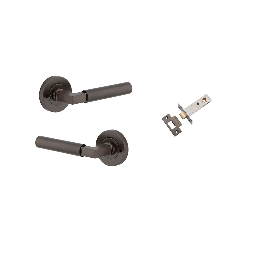 Berlin Lever - Round Rose Signature Brass / Privacy / Inbuilt Privacy Kit