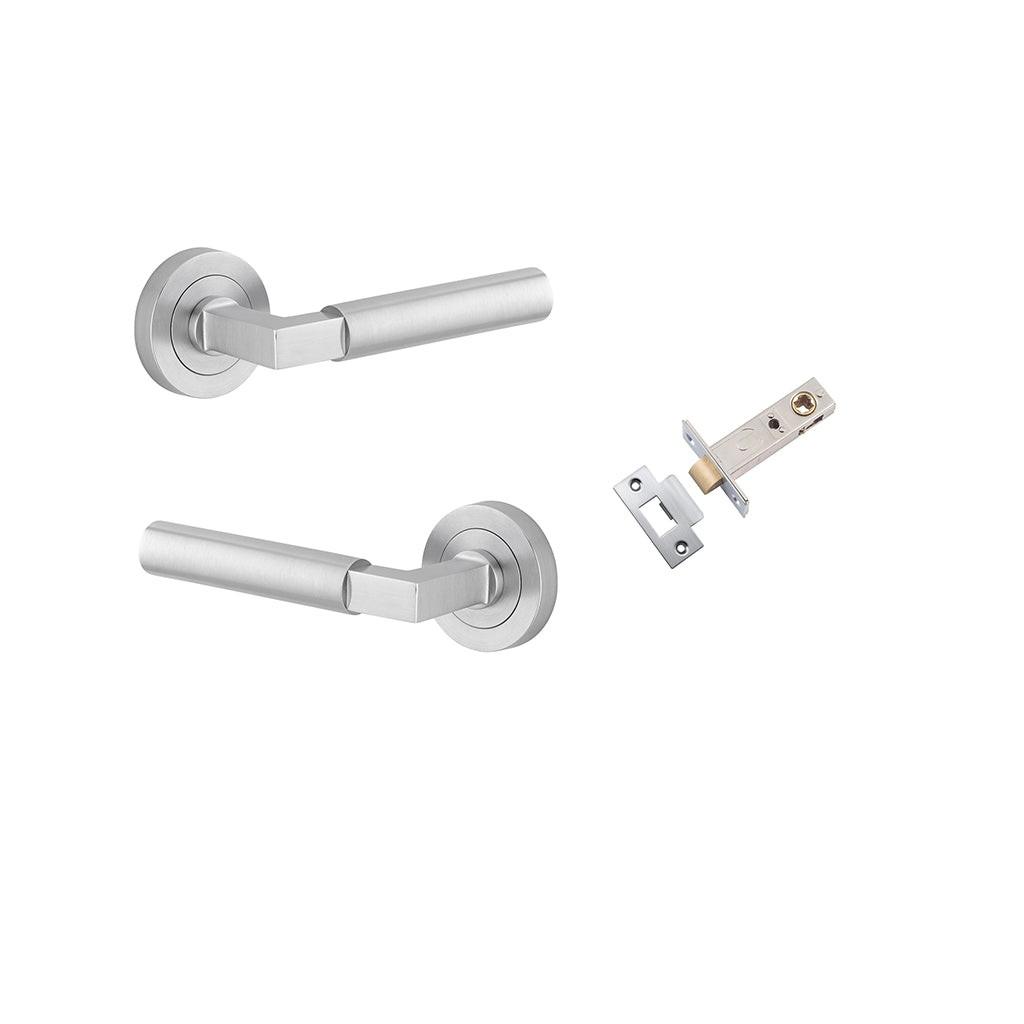 Berlin Lever - Round Rose Brushed Chrome / Passage / Passage Kit