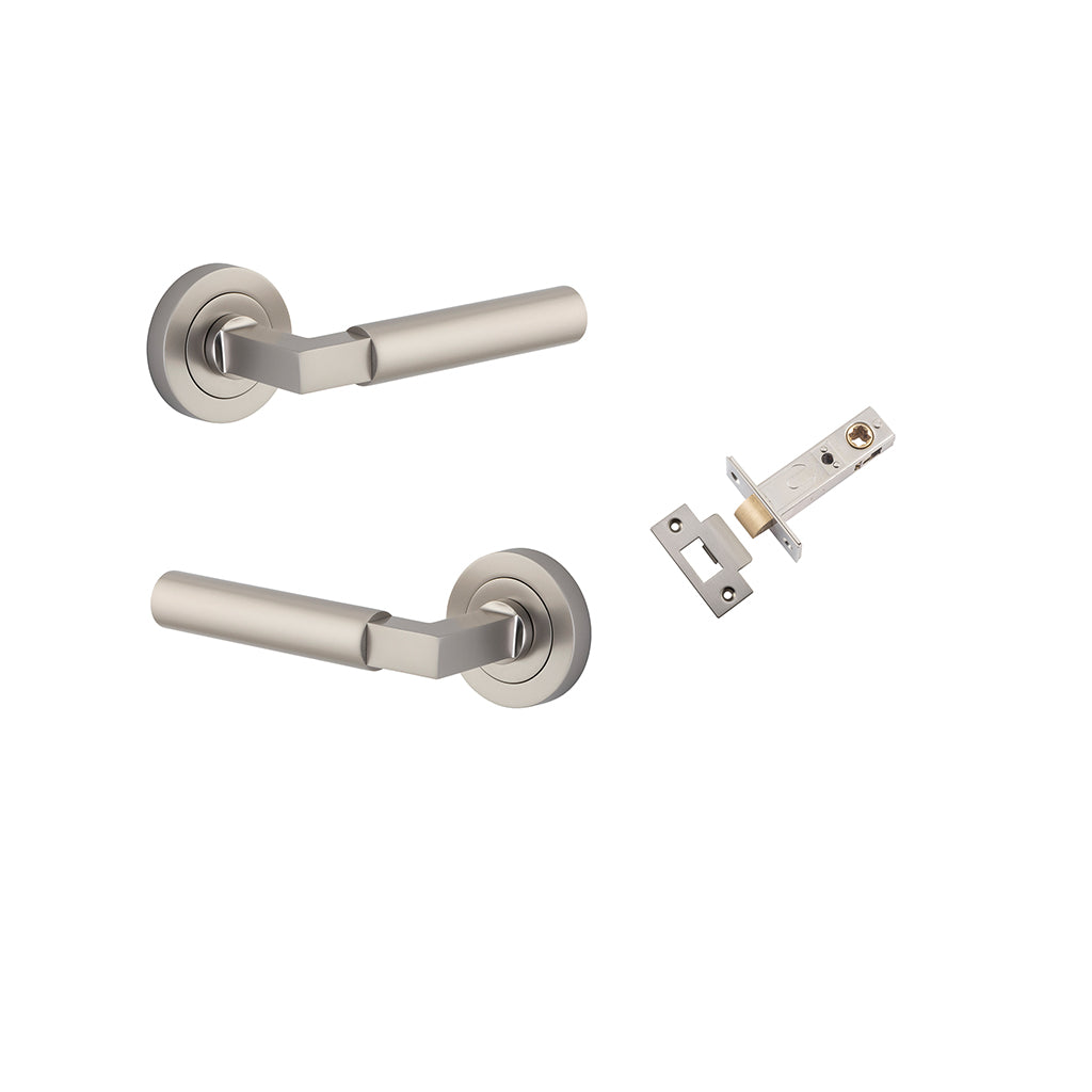 Berlin Lever - Round Rose Satin Nickel / Passage / Passage Kit
