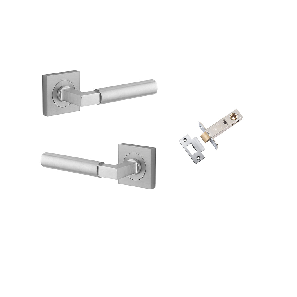 Berlin Lever - Square Rose Brushed Chrome / Passage / Passage Kit