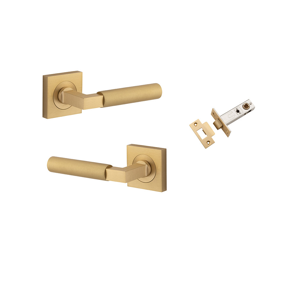 Berlin Lever - Square Rose Brushed Brass / Passage / Passage Kit