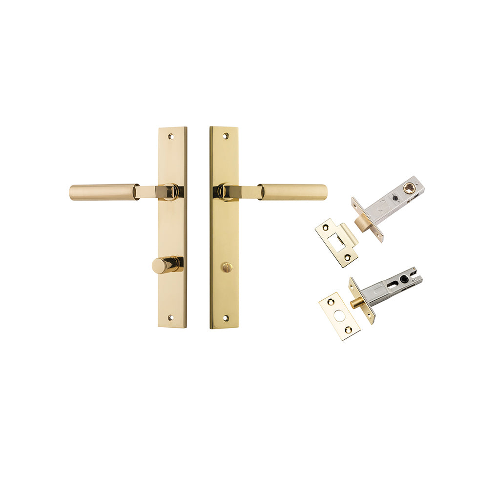Berlin Lever - Square Rose Brushed Brass / Privacy / Separate Privacy Kit